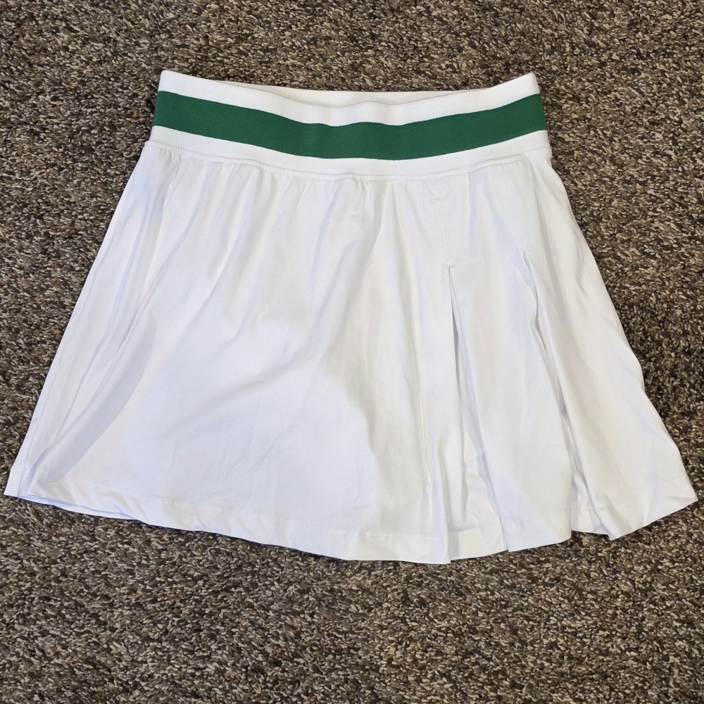 White Skirt with Green Waistband